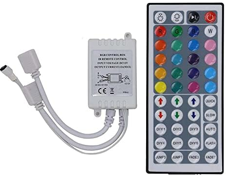 DC 12V Max 6A 44Key RGB LED IR Remote Controller con Controller Box per SMD 5050 3528 RGB LED Strip Lights (44Key 2Port)