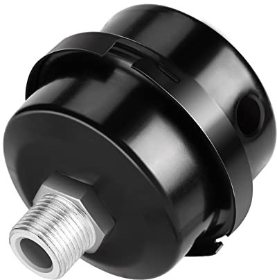 Drado Air Compressor Muffler 3/8 16mm Thread Metal Air Compressor Silencer Filters for Intake Filter Silencer Black