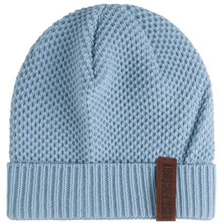 KNIT FACTORY - Jazz Mütze - Strickmütze für Damen und Herren - Beanie - Herbst & Winter Essentials - Zeitloses Mode-Accessoire - Wintermütze mit Wolle - Hochwertige Qualität - Celeste