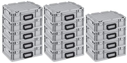 PROREGAL SuperSparSet 14x Eurobox NextGen Portable | HxBxT 13,5x30x40cm | 11 Liter | Eurobehälter, Transportbox, Transportbehälter, Stapelbehälter