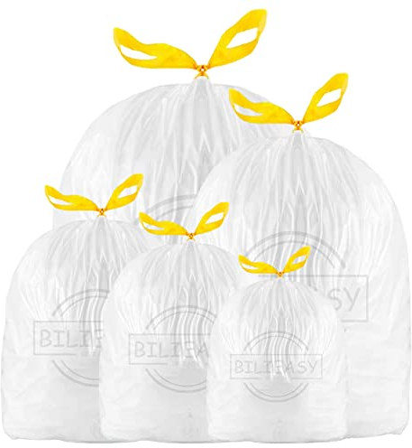BILIEASY Bin Bags Bin Liners 60L 13-14GAL Drawstring Trash Bags Large Strong Unscented Universal Garbage Bags (60L(45pcs))