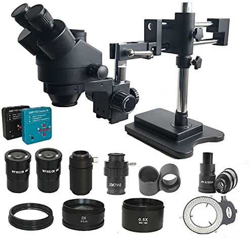 3,5X-180X Doppelarm Simul Fokal Trinokular-Stereo-Mikroskop Industrielles Löten 38MP HDMI USB Mikroskopio Videokamera-Werkzeuge (Farbe: Schwarz Vergrößerung: 3,5X 180X) (Weiß 3,5X 90X)