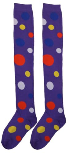 ABOOFAN Damen Kniestrümpfe Clown Kostüm Für Damen Bunte Socken Für Damen Kniestrümpfe Für Damen Socken Damen Overknee Socken Performance Tanz Socken Kleid Strümpfe 1 Paar