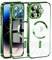 Cover Magnetica per iPhone 13 Pro Max, Custodia Compatibile con MagSafe, Protezione Antiurto di Livello Militare Telefono Silicone [Copertura della fotocamera], Verde Trasparente