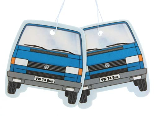 BRISA VW Collection - Volkswagen Luft-Erfrischer-Duft-Spender-Baum im T4 Bus Motiv (Fresh/Blau/2ER Set)
