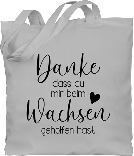 Baumwolltasche - Erzieher Taschen - Danke dass du mir beim Wachsen geholfen hast - Geschenk Erzieherinnen Abschiedsgeschenk Kindergarten Kinderkrippe - Unisize - Hellgrau - kita erzieherin tasche