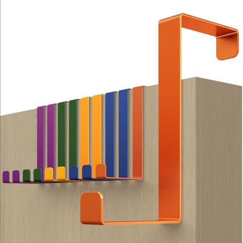 4smile Over Door Hook Set of 10 – Multicolour Hangers for Clothes for Leaf Depth 3.6 cm (1.4) + 4.1 cm (1.6), Stable Coat Hooks, Ideal as Wreath Hanger