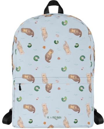 Mr. & Mrs. Panda Rucksack Otter Muschel - Geschenk, süß, Büro, wetterfester Rucksack, Arbeitsrucksack für Laptop, Motivation, Seeotter,