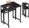GreenForest Kleiner Schreibtisch Klappbar, 80 cm Klappschreibtisch mit Rollen, Einfache Montage Klappbarer Schreibtisch mit Stauraum, Home Office Klapptisch, Schwarz