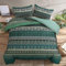 Double Size Bohemian Duvet Cover Green Colorful Boho Bedding Set with 2 Pillowcases Soft Microfiber Moroccan Bed Cover 200cm X 200cm