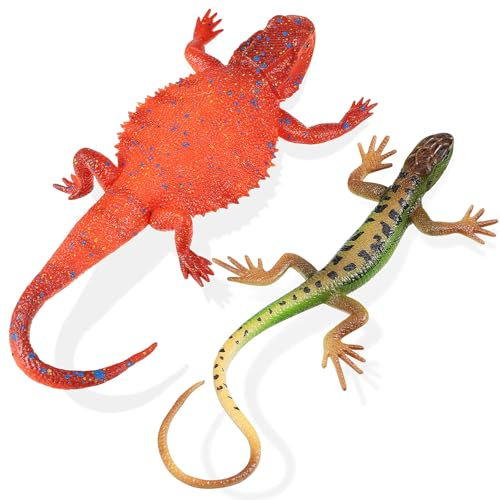 Toyvian Eidechsenfigur Gefälschtes Eidechsenspielzeug 2 Stück Gummi-Eidechsenfiguren Realistische Reptilientierfigur Elastisches Eidechsenspielzeug Reptilienspielzeug Eidechsenmodell Zum