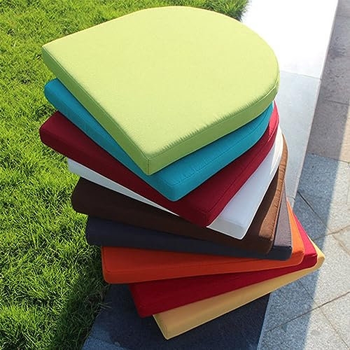 Cojines de asiento para silla de jardín al aire libre, en forma de U, impermeable, grueso, para silla de jardín, patio, comedor, oficina en casa (30 x 30 x 8 cm, beige)