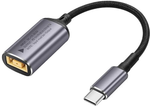 SinLoon PD 140W Slim Tip a USB C Cavo di alimentazione quadrato femmina a tipo C maschio cavo di ricarica con chip di identificazione automatica PD, per telefoni, tablet, laptop (quadrato)