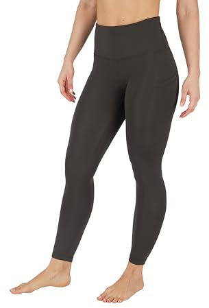 Yogalicious Leggings mit hoher Taille, ultraweich, knöchellang, mit Taschen, für Damen, Olive Shadow Lux, S