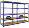 PROREGAL Mega Deal 2X Schwerlastregal Taurus Blau 180x120x60cm mit Fachlast 175kg Kellerregal, Steckregal, Garagenregal, Lagerregal