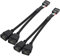2 Stück Motherboard USB 2.0 zu Dual 9 Pin Extension Splitter: USB Header Kabel für Interne Computer (Geflochtene Schwarz)