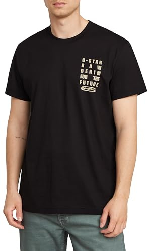 G-Star Men's Text Chest T-Shirt, Black (dk black D25968-C506-6484), L