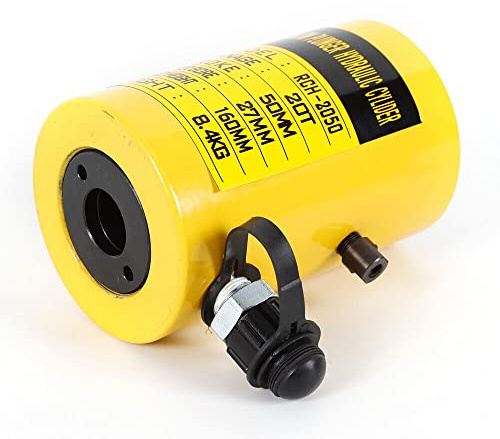 DSYOGX 20T Hydraulikzylinder Hohlkolbenzylinder Hub 50mm HohlkolbenZylinder | 44000LBS Hydraulik Zylinder einfachwirkender Hohlzylinder Wagenheber für Handpumpe der Serie CP-700(nicht im Lieferumfang)