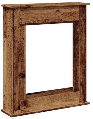 vidaXL Cornice per Camino Legno Antico 75x20x87,5 cm in Truciolato, cornice per caminetto, struttura per camino, decorazione camino, telaio per camino