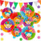 BOFUNX Fasching Deko Karneval Party Dekoration Zircus Clown Papierfächer Hängende Girlanden Wimpelkette Aufhängen für Festival Karneval Geburtstag Mexikanische Fiesta