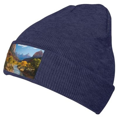 Beanie Mütze für Damen Herren Strickmütze Zion National Park Beanie Warme Wintermütze Strickmütze, Marineblau, Einheitsgr��e