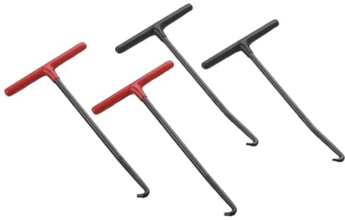 Kellegour Auspuff Federhaken,4 Stück Motorrad Federzieher Bremse,Bremse Federhaken Werkzeug,Stahl Federhaken,Motorrad Federspanner für Motorräder,Fahrräder,Trampoline,Roller(Rot,Schwarz)(16 x 8cm)