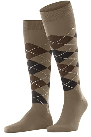 Burlington Herren Kniestrümpfe Edinburgh M Kh Wolle lang gemustert 1 Paar, Braun Nut Melange 5037, 40-46