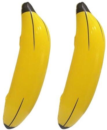 OUDQFCJ 2 Stück Aufblasbare Banane, 68CM Banane Aufblasbar Spielzeug Erwachsenes Kinder, Wasserspielzeug Badespielzeug für Pool Strand Sommer Badespaß Fasching Karneval Motto Party Deko