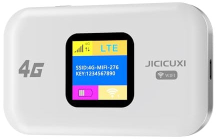 Routeur WiFi Mobile 4G, WiFi Portable, LTE 150 Mbps, Batterie Longue durée 2100 mAh, écran LCD, Configuration Facile, Point d'accès Mobile pour Les Voyages, Le Camping, Les hôtels