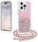 LCHULLE for iPhone 15 Pro Max Case,Adjustable Crossbody Lanyard Phone Case with Strap,Women Girls Cute Clear Necklace Bling Glitter Sequin Cover for iPhone 15 Pro Max 6.7,Pink