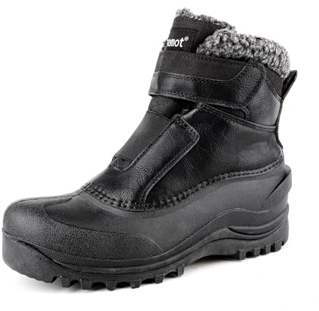 riemot Women's Men's Snow Boots, Waterproof Winter Boots for Dog Walking Hiking Trekking Fishing Riding Hunting, Mucker Yard Boots Gardening Shoes Warm Anti-Slip Ankle Boots