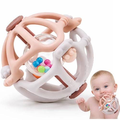 JoyLife Baby Teething Rattle Toys Teether for Infant Newborn Boys Girls 0 3 6 9 12 18 Months Baby Montessori Early Educational Learning Toys Activity Babies Ball Toy