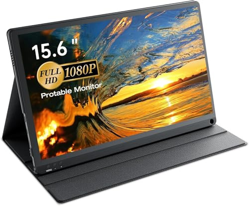 OWLFOTO Écran Portable 15,6 FHD 1080P 100% sRGB IPS, Moniteur Portable avec USB-C/Mini HDMI/Micro OTG, Haut-parleurs Intégrés, Écran Secondaire pour Laptop, MacBook - Plug & Play