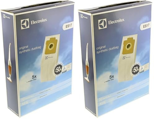 Electrolux ES17 Accessoires Aspirateur 5 Sacs Synthétique + 1 Filtre Moteur (Lot de 2)