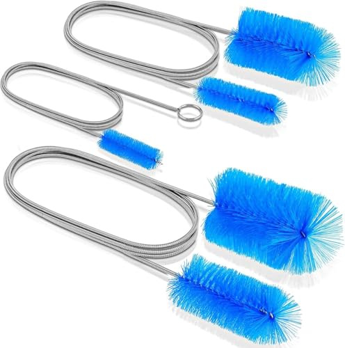 3 spazzole flessibili per scarico con testa grande e doppie estremità in nylon elastico, spazzole per la pulizia del tubo lungo in acciaio inossidabile per la pulizia di cucina, lavandino, tubo di