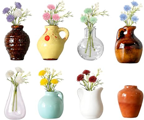15PCS Vase Fridge Suction Holders, Mini Suction Cup Vases for Fridge, Fridges Vase with Suction - Set of Small Suctions Flower Holders for Kitchen Office Decor, for Housewarming