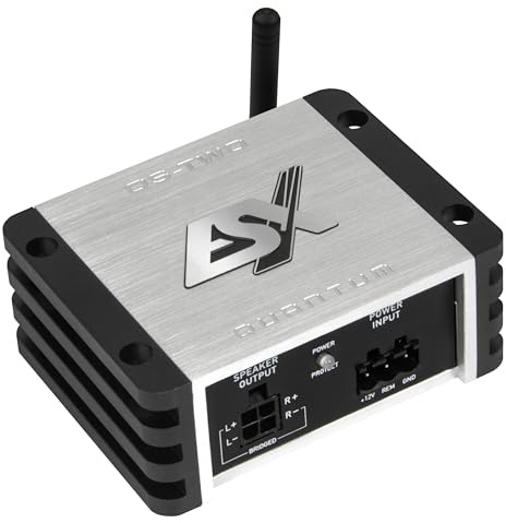 ESX QUANTUM QS-TWO-BT | 2-Kanal Class D Mini-Verstärker mit integriertem Bluetooth für Audiostreaming |190 W RMS | QUANTUM-SERIE