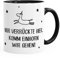 MoonWorks Kaffee-Tasse Nur Verrückte Hier, komm Einhorn wir gehen Spruch-Tasse mit Innenfarbe schwarz Unisize