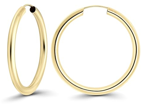 EDELIND Creolen Gold 333 Echtgold 30 mm - Ohrringe 2.5 mm breit Gelbgold - für Damen - mit edler Geschenkbox