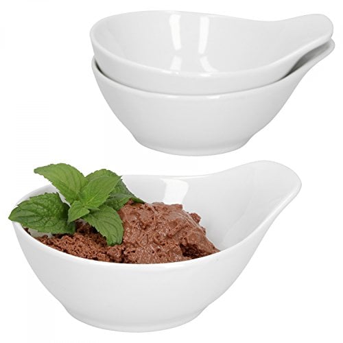 Van Well Lot de 3 bols à dessert en porcelaine Blanc