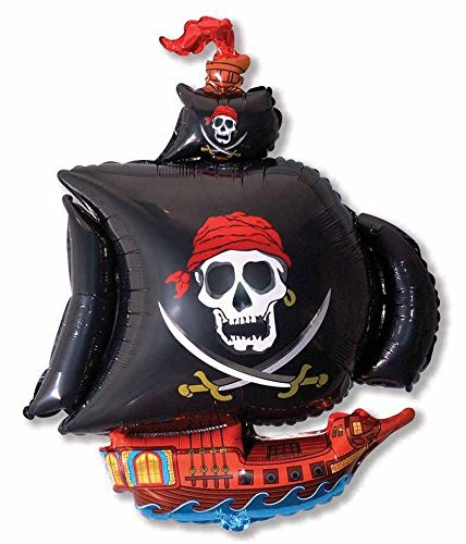 Ballonim® Piratenschiff schwarz ca. 80cm Luftballons Folienballon Party DekorationGeburtstag