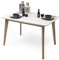 Homely | Mesa de Comedor o Cocina MELAKA | Diseño Nórdico | sobre Extensible | Mesa Comedor, Salón, Cocina | Diseño Moderno | Patas de Madera de Roble | sobre Lacado Blanco | 120/160 cm x 80 cm