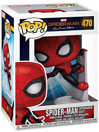 Funko 39898 POP Marvel Far from Home-Spider-Man Upgraded Suit Spiderman Collectible Figure, Multicolor