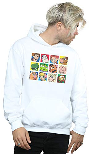 Disney Men's Toy Story Character Squares Hoodie White XXXX-Large