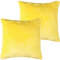Bestlivings Flauschige Kissenhülle Celina (50 x 50 cm / 2er Pack) - Kuscheliger Bezug mit Reißverschluss Gelb ideal für Dekokissen und Sofakissen