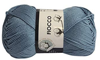 filati italiani Cotone Fiocco. 100% Cotton, 50g (125m) per Uncinetto e Maglieria (Carta da Zucchero - 7515)