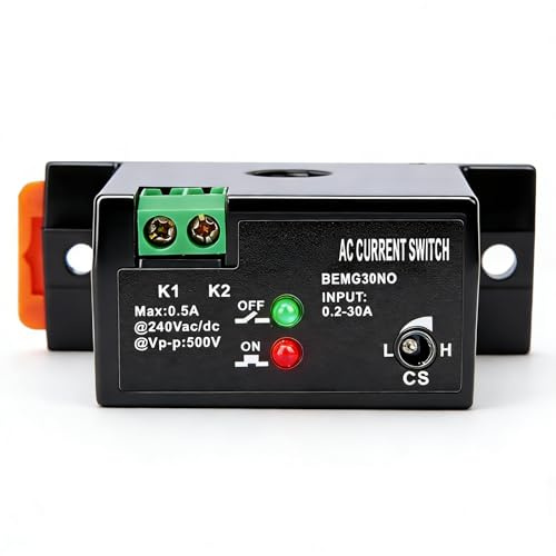 Uadme Einstellbarer Stromschalter, Strommessschalter AC 240V 0,2-30A, Normalerweise Offener Stromsensor Steuerschalter, für Industrielle Automatisierungsgeräte, Summer, Relais, Mikrocontroller