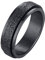 PAURO Damen 316L Edelstahl Sand Blast Finish Schwarz Lucky Spinner Ring 6Mm Band Größe 60