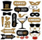 Luoji 2021 Neujahr Fotorequisiten Fotoaccessoires, Silvester Photo Booth Props Set Verkleidung Mitbringsel Maske Zubehör Für Erwachsene Kinder Silvester Deko 2021 Silvester Dekoration