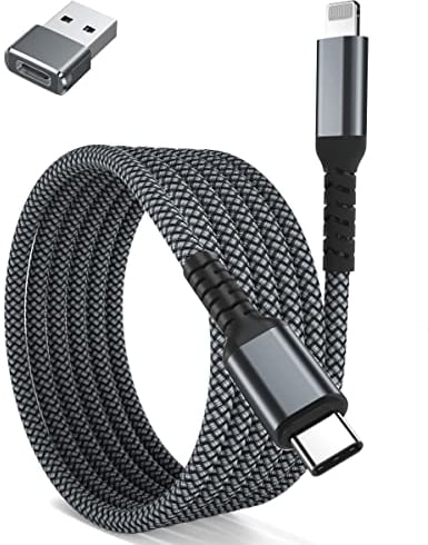 BASESAILOR iPhone 14 13 Charger Cable 3M,USB C to Lightning Cable with USB A Adapter Fast Charging Cord Power Lead for Apple iPhone 12 11 Pro Max Plus XS XR X 8 7 6 Plus 5 SE,iPad 9 8th 9th Generation